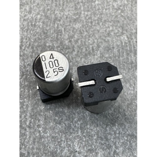 Конденсатор електролітичний 100uf 25V,105C, (6x7)