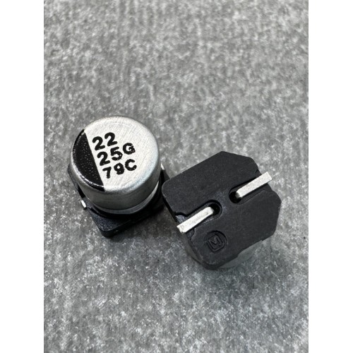 Конденсатор електролітичний 22uf 25V,105C, (6x5)