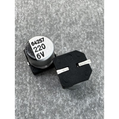 Конденсатор електролітичний 220uf 6.3V,105C, (6x5)