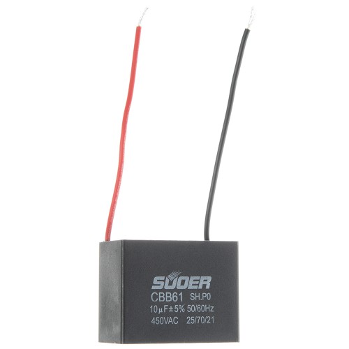 Конденсатор пусковий CBB61 10uF 450VAC 5% 49.0x39.0x27.5mm