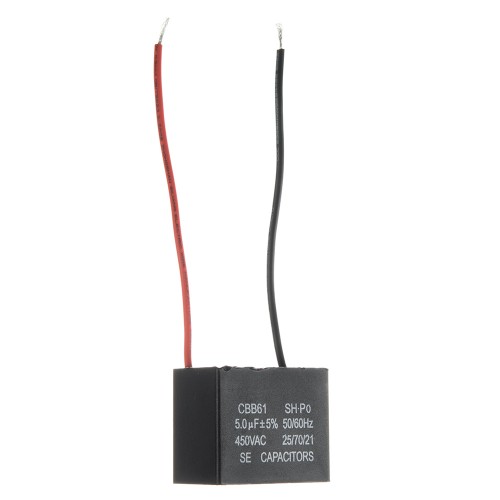 Конденсатор пусковий CBB61 5.0uF 450VAC 5% 47.4x32.8x20.3mm