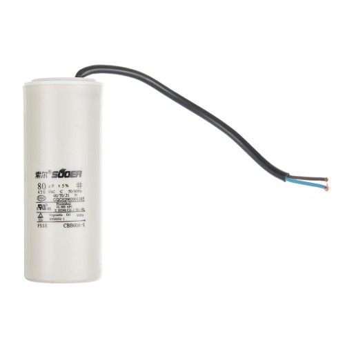 Конденсатор пусковий CBB60 80uF 450VAC 5% 123.4x49.1mm