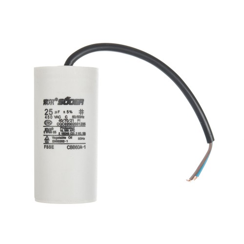 Конденсатор пусковий CBB60 25uF 450VAC 5% 92.5x44.8mm