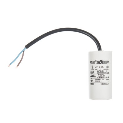 Конденсатор пусковий CBB60 8uF 450VAC 5% 69.8x33.9mm